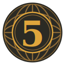 Five On The World globe logo